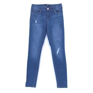 1822 Denim Womens Skinny Jeans Adrianna Size 4 Blue Distressed Medium Wash